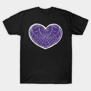 Purple Spider Web Heart T-Shirt